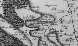 Le Moulin du Berceau sur la carte de Cassini